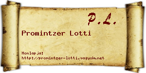 Promintzer Lotti névjegykártya